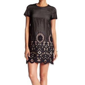 CeCe Black Lace Shift Dress